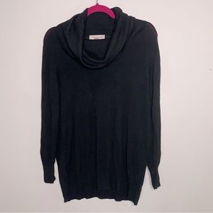 Philosophy Cowl Neck Long Sleeve Pullover Sweater Black |